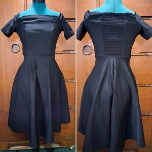 Vintage Inspired Black Off-Shoulder Dress